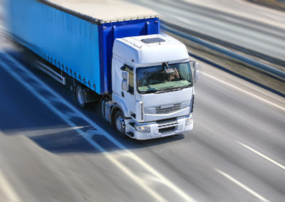 truck moves on highway